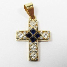 CRUZ ORO AMARILLO PIEDRA