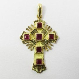 CRUZ ORO AMARILLO PIEDRA
