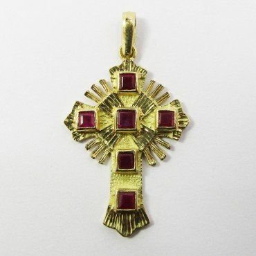 CRUZ ORO AMARILLO PIEDRA