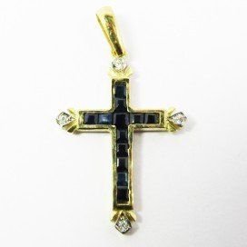CRUZ ORO BICOLOR PIEDRA
