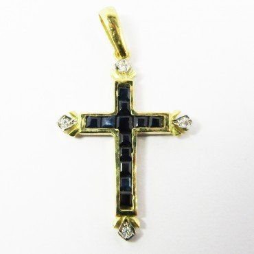 CRUZ ORO BICOLOR PIEDRA