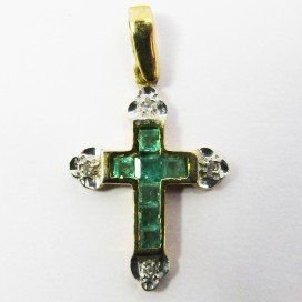 CRUZ ORO BICOLOR PIEDRA