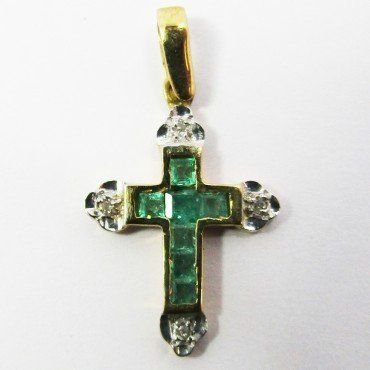 CRUZ ORO BICOLOR PIEDRA
