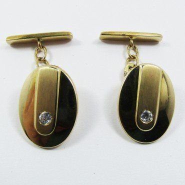 GEMELOS ORO AMARILLO PIEDRA