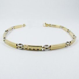PULSERAS CABALLERO ORO BICOLOR ITALIANO
