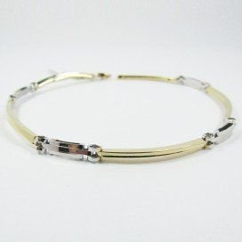 PULSERAS CABALLERO ORO BICOLOR ITALIANO