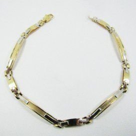PULSERAS CABALLERO ORO BICOLOR ITALIANO