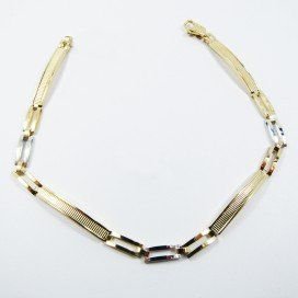 PULSERAS CABALLERO ORO BICOLOR ITALIANO