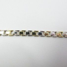 PULSERAS CABALLERO ORO BICOLOR ITALIANO