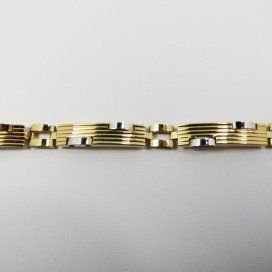 PULSERAS CABALLERO ORO BICOLOR ITALIANO