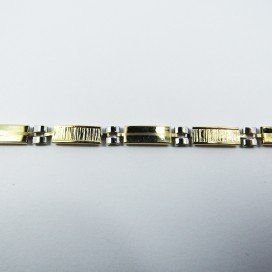 PULSERAS CABALLERO ORO BICOLOR ITALIANO