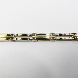 PULSERAS CABALLERO ORO BICOLOR ITALIANO