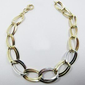 PULSERA SRA. ORO BICOLOR ITALIANO LISO