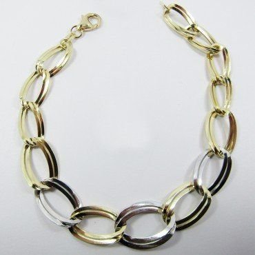 PULSERA SRA. ORO BICOLOR ITALIANO LISO