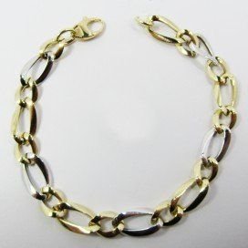 PULSERA SRA. ORO BICOLOR ITALIANO LISO