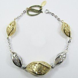 PULSERA SRA. ORO BICOLOR ITALIANO PIEDRA