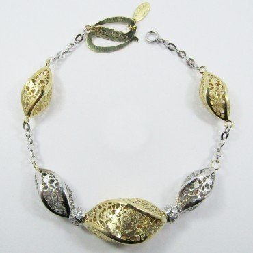 PULSERA SRA. ORO BICOLOR ITALIANO PIEDRA