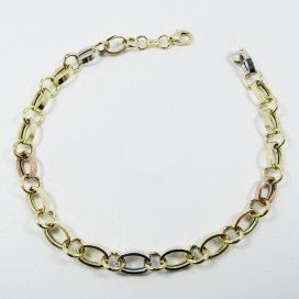 PULSERA SRA. ORO TRICOLOR ITALIANO LISA