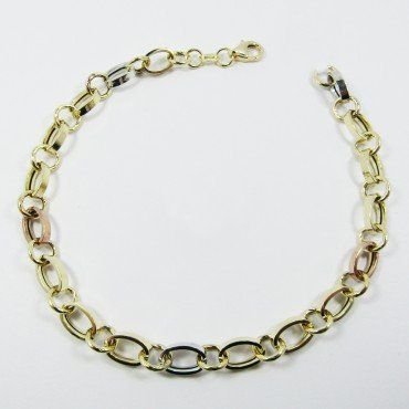 PULSERA SRA. ORO TRICOLOR ITALIANO LISA