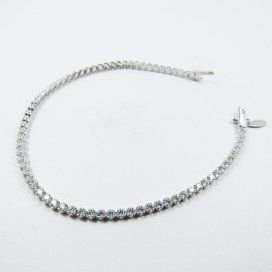 PULSERA SRA. ORO BLANCO PIEDRA