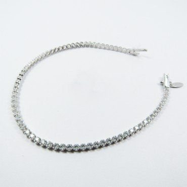 PULSERA SRA. ORO BLANCO PIEDRA