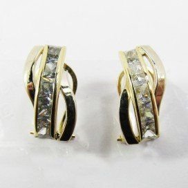 PENDIENTES ORO BICOLOR PIEDRA