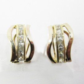 PENDIENTES ORO BICOLOR PIEDRA
