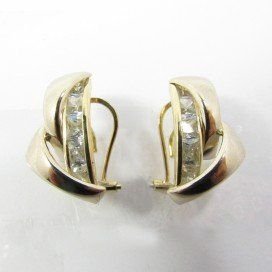 PENDIENTES ORO BICOLOR PIEDRA