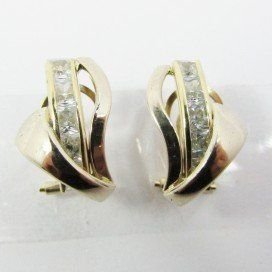 PENDIENTES ORO BICOLOR PIEDRA