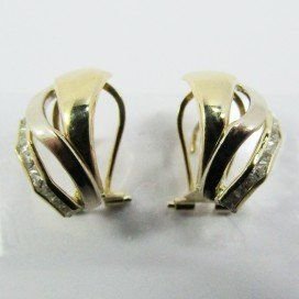 PENDIENTES ORO BICOLOR PIEDRA
