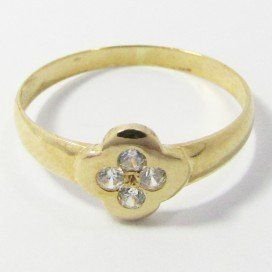 SORTIJA NIÑA ORO AMARILLO PIEDRA