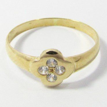 SORTIJA NIÑA ORO AMARILLO PIEDRA