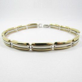 PULSERAS CABALLERO ORO BICOLOR ITALIANO
