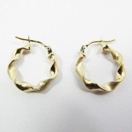 PENDIENTES ARO ORO AMARILLO GRABADA