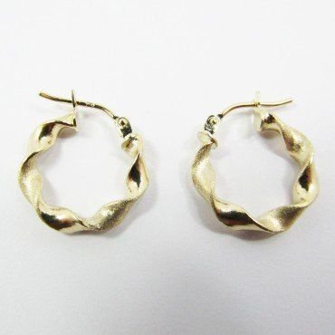 PENDIENTES ARO ORO AMARILLO GRABADA