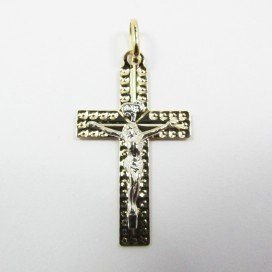 CRUZ ORO AMARILLO CON CRISTO