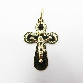 CRUZ ORO AMARILLO CON CRISTO