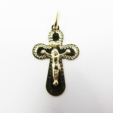 CRUZ ORO AMARILLO CON CRISTO