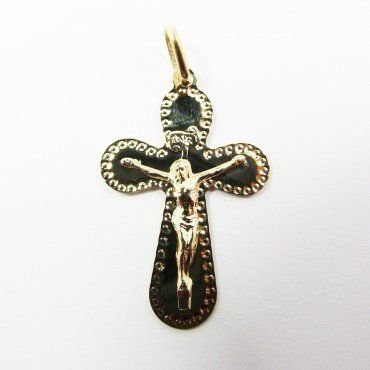 CRUZ ORO AMARILLO CON CRISTO