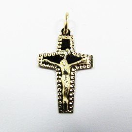 CRUZ ORO AMARILLO CON CRISTO