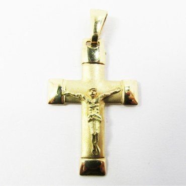 CRUZ ORO AMARILLO CON CRISTO