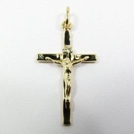CRUZ ORO AMARILLO CON CRISTO