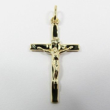 CRUZ ORO AMARILLO CON CRISTO