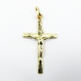 CRUZ ORO AMARILLO CON CRISTO