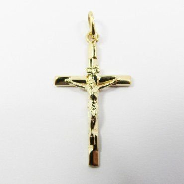CRUZ ORO AMARILLO CON CRISTO