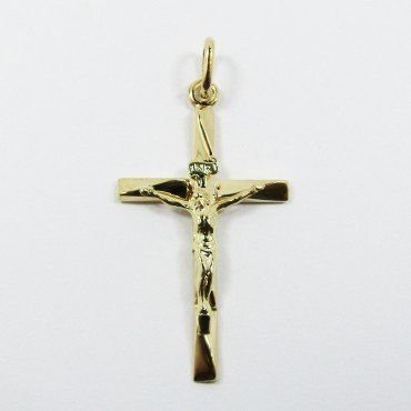 CRUZ ORO AMARILLO CON CRISTO