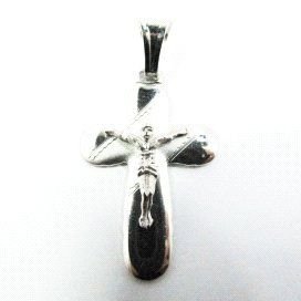 CRUZ ORO BLANCO CON CRISTO