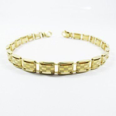 PULSERAS CABALLERO ORO AMARILLO ITALIANO