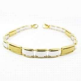 PULSERAS CABALLERO ORO BICOLOR ITALIANO