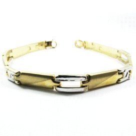 PULSERAS CABALLERO ORO BICOLOR ITALIANO